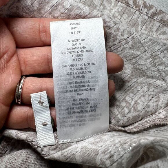 LOGO Lori Goldstein XL Button Down Tunic Top Geometric Print 3/4 Sleeve - Picture 8 of 11